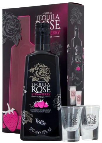 Tequila Rose Strawberry Cream Liqueur Gift Set 50CL
