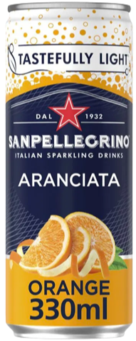 San Pellegrino Aranciata Sparkling Water 24x 330ML Cans