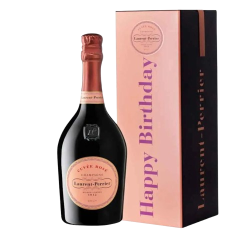 Champagne Laurent Perrier Cuvée Rosé Happy Birthday Gift Tin 75CL